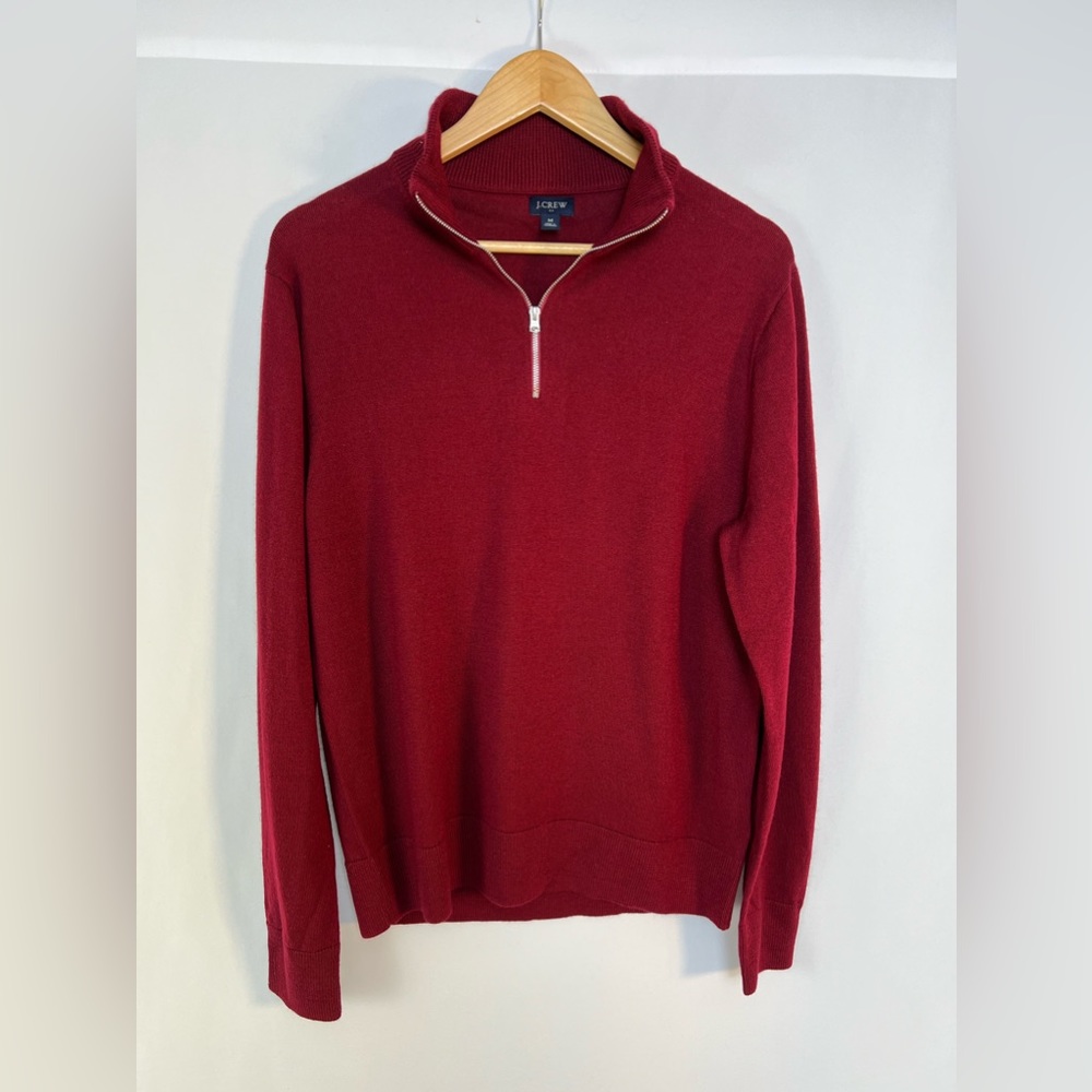 NEW / J.crew factory Machine-washable merino wool-blend half-zip sweater